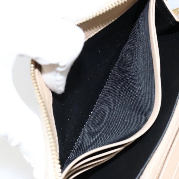 SAINT LAURENT Long Wallet Leather Beige Gold Auth a - Picture 12 of 16